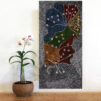 Aboriginal Artwork by Janie Napangardi Williams, Watiya-warnu Jukurrpa (Seed Dreaming), 61x30cm