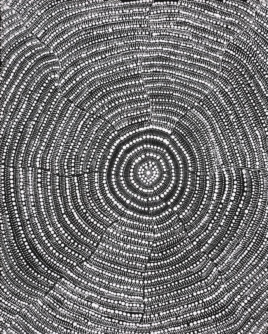 Aboriginal Artwork by Janie Napangardi Williams, Ngarlkirdi Jukurrpa (Witchetty Grub Dreaming), 76x61cm