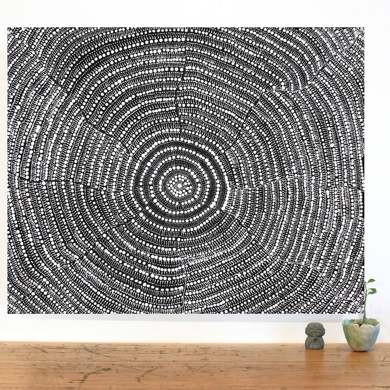 Aboriginal Artwork by Janie Napangardi Williams, Ngarlkirdi Jukurrpa (Witchetty Grub Dreaming), 76x61cm