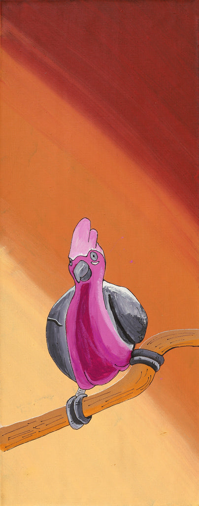 Aboriginal Artwork by Jason Japaljarri Woods, Jurlpu kuja kalu nyinami Yurntumu-wana (Birds that live around Yuendumu), 76x30cm