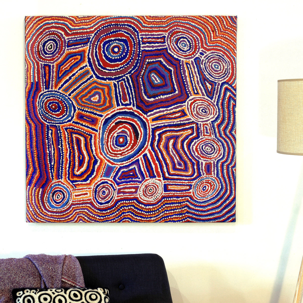 Aboriginal Art by Jeani Napangardi Lewis, Mina Mina Jukurrpa - Ngalyipi, 91x91cm - ART ARK®