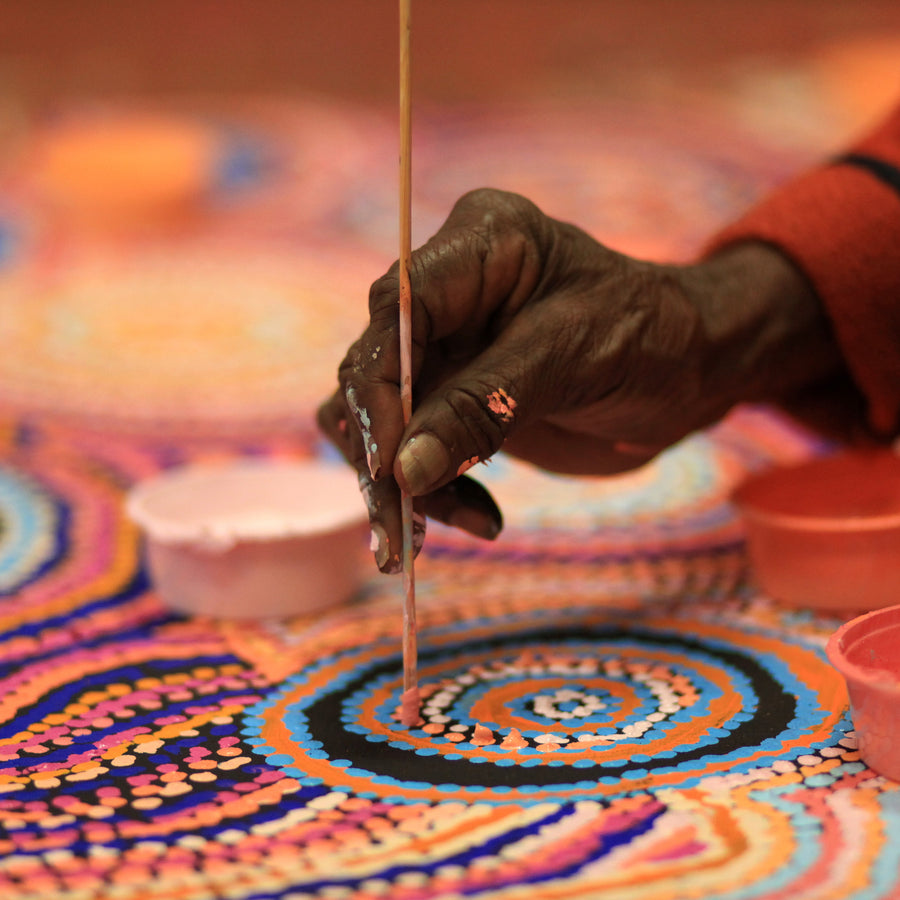 Aboriginal Artwork by Jeani Napangardi Lewis, Mina Mina Jukurrpa - Ngalyipi, 122x107cm
