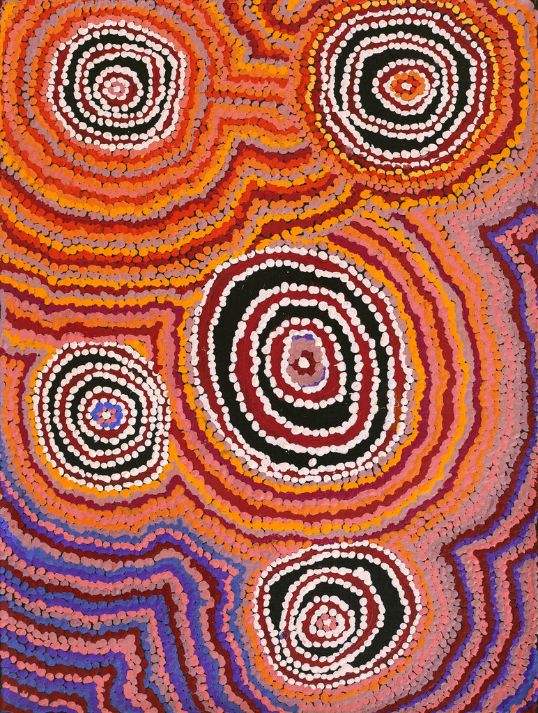 Aboriginal Artwork by Jeani Napangardi Lewis, Mina Mina Jukurrpa, 61x46cm