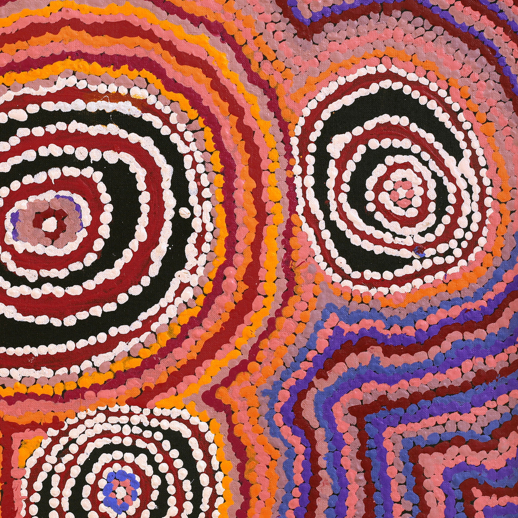 Aboriginal Artwork by Jeani Napangardi Lewis, Mina Mina Jukurrpa, 61x46cm