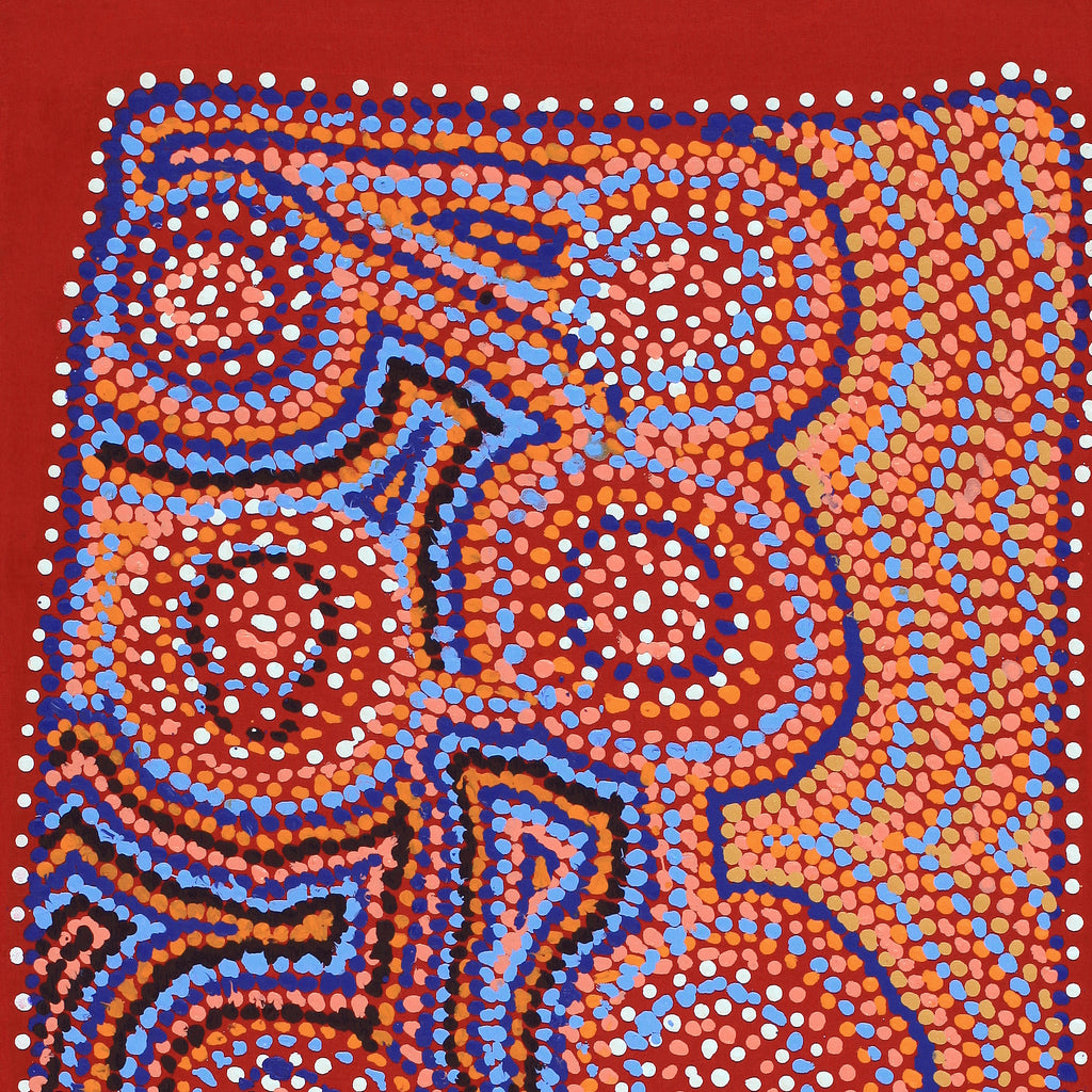 Aboriginal Artwork by Jeani Napangardi Lewis, Mina Mina Jukurrpa - Ngalyipi, 107x46cm