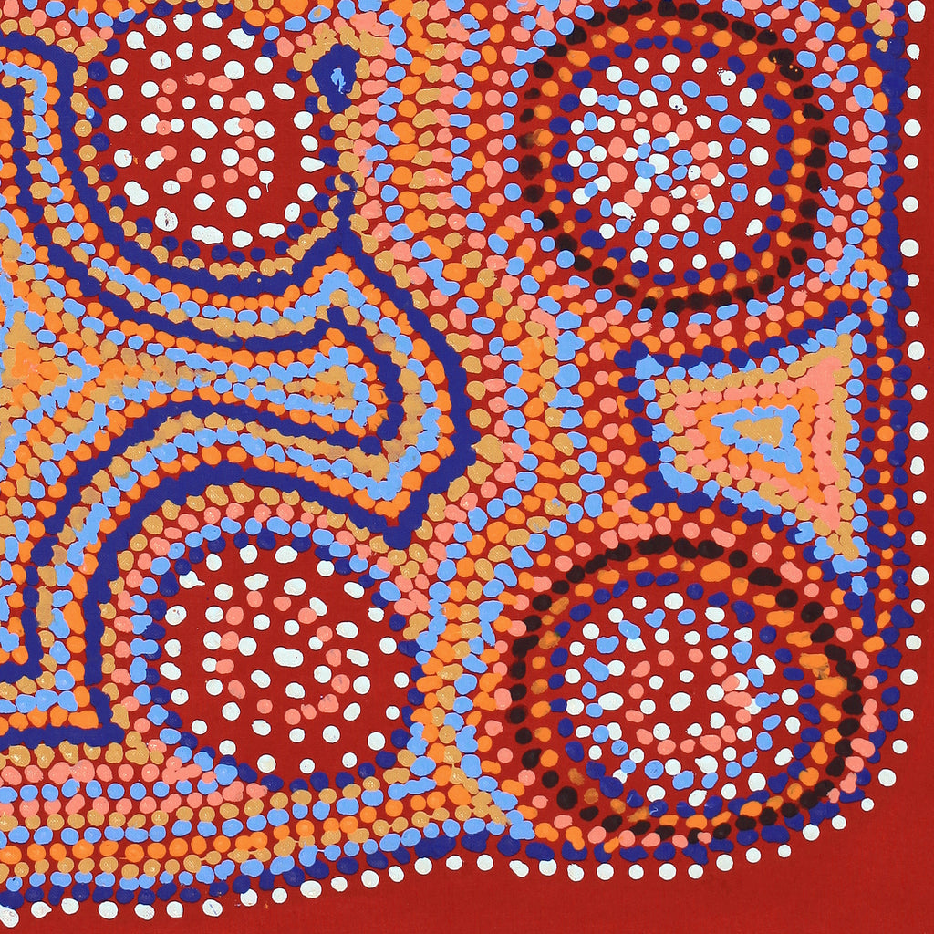Aboriginal Artwork by Jeani Napangardi Lewis, Mina Mina Jukurrpa - Ngalyipi, 107x46cm