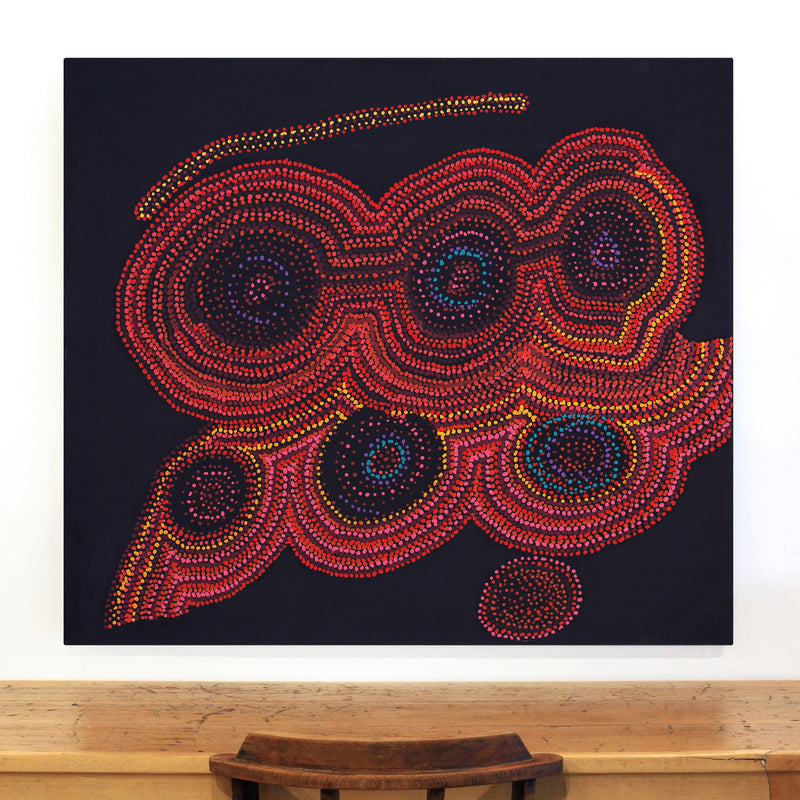 Aboriginal Artwork by Jeani Napangardi Lewis, Mina Mina Jukurrpa - Ngalyipi, 122x107cm