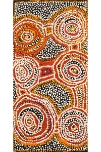 Aboriginal Artwork by Jeani Napangardi Lewis, Mina Mina Jukurrpa, 61x30cm