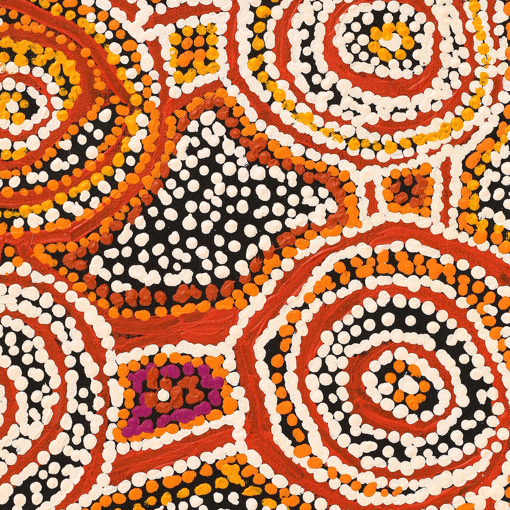 Aboriginal Artwork by Jeani Napangardi Lewis, Mina Mina Jukurrpa, 61x30cm