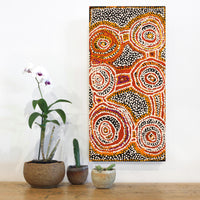 Aboriginal Artwork by Jeani Napangardi Lewis, Mina Mina Jukurrpa, 61x30cm