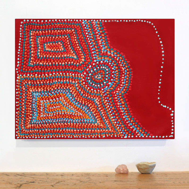 Aboriginal Artwork by Jeani Napangardi Lewis, Mina Mina Jukurrpa - Ngalyipi, 61x46cm