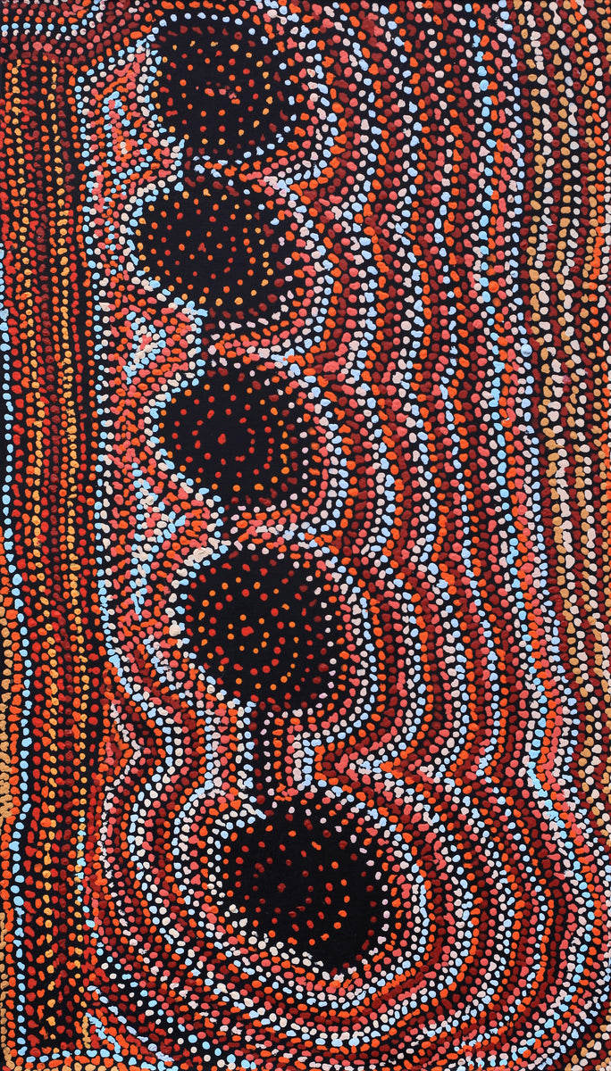 Aboriginal Art by Jeani Napangardi Lewis, Mina Mina Jukurrpa - Ngalyipi, 107x61cm - ART ARK®