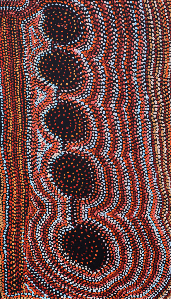 Aboriginal Artwork by Jeani Napangardi Lewis, Mina Mina Jukurrpa - Ngalyipi, 107x61cm