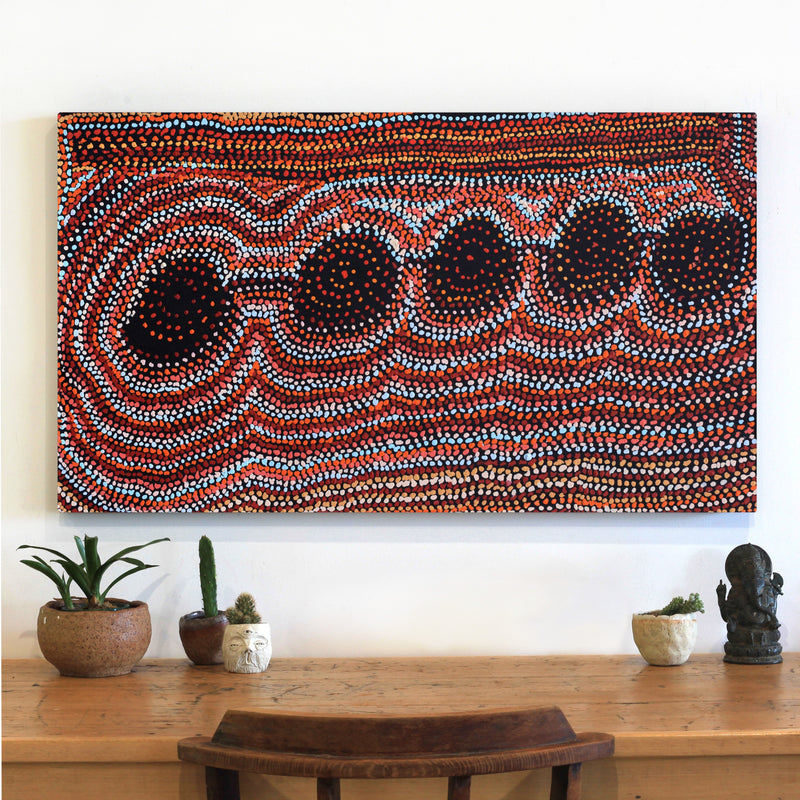 Aboriginal Artwork by Jeani Napangardi Lewis, Mina Mina Jukurrpa - Ngalyipi, 107x61cm