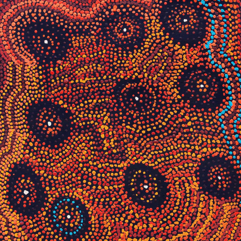 Aboriginal Artwork by Jeani Napangardi Lewis, Mina Mina Jukurrpa - Ngalyipi, 107x76cm