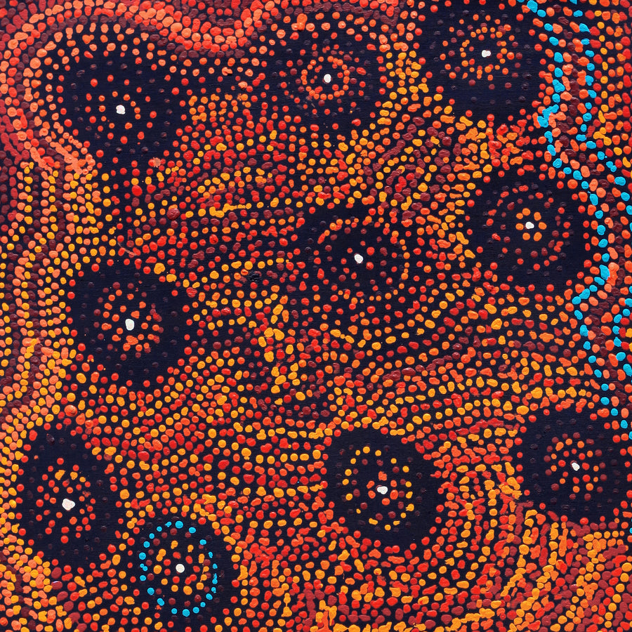 Aboriginal Artwork by Jeani Napangardi Lewis, Mina Mina Jukurrpa - Ngalyipi, 107x76cm