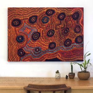 Aboriginal Artwork by Jeani Napangardi Lewis, Mina Mina Jukurrpa - Ngalyipi, 107x76cm - ART ARK®
