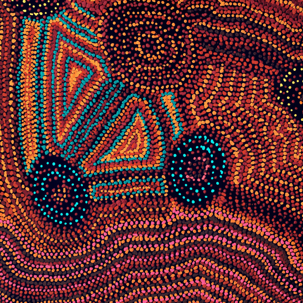 Aboriginal Artwork by Jeani Napangardi Lewis, Mina Mina Jukurrpa - Ngalyipi, 107x91cm