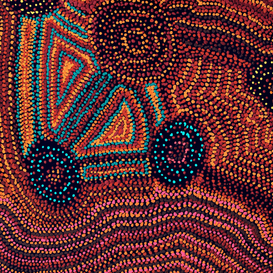 Aboriginal Artwork by Jeani Napangardi Lewis, Mina Mina Jukurrpa - Ngalyipi, 107x91cm