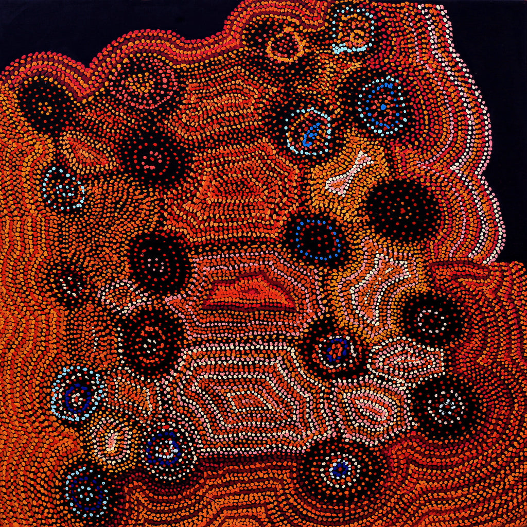 Aboriginal Artwork by Jeani Napangardi Lewis, Mina Mina Jukurrpa - Ngalyipi, 122x122cm