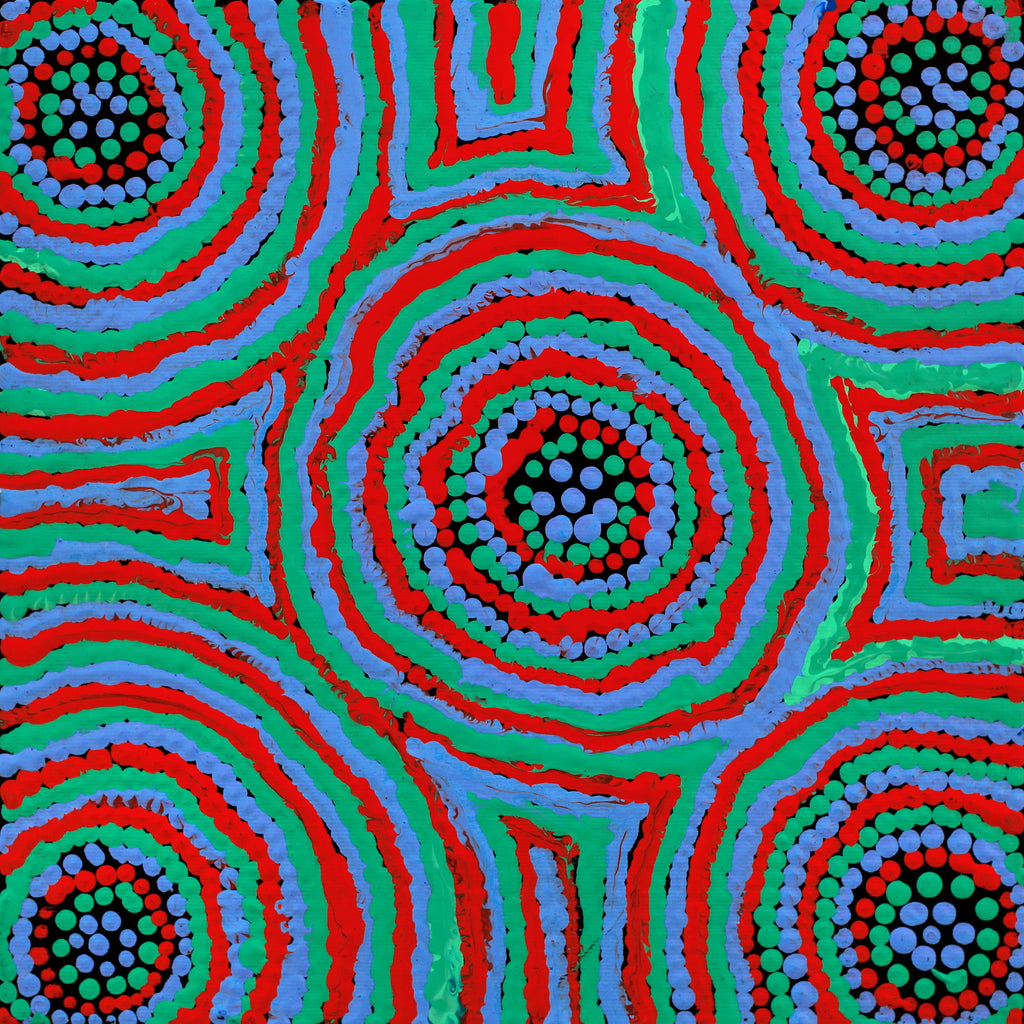 Aboriginal Artwork by Jeani Napangardi Lewis, Mina Mina Jukurrpa - Ngalyipi, 30x30cm