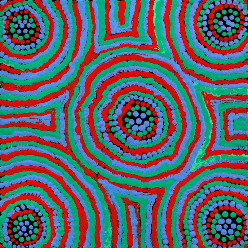 Aboriginal Artwork by Jeani Napangardi Lewis, Mina Mina Jukurrpa - Ngalyipi, 30x30cm