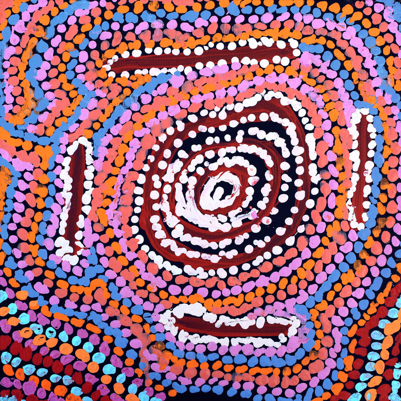 Aboriginal Artwork by Jeani Napangardi Lewis, Mina Mina Jukurrpa - Ngalyipi, 30x30cm