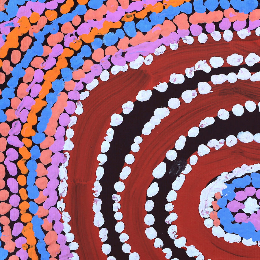 Aboriginal Artwork by Jeani Napangardi Lewis, Mina Mina Jukurrpa - Ngalyipi, 30x30cm