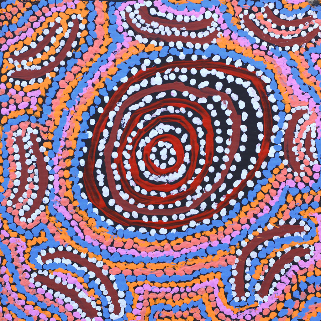 Aboriginal Art by Jeani Napangardi Lewis, Mina Mina Jukurrpa - Ngalyipi, 30x30cm - ART ARK®