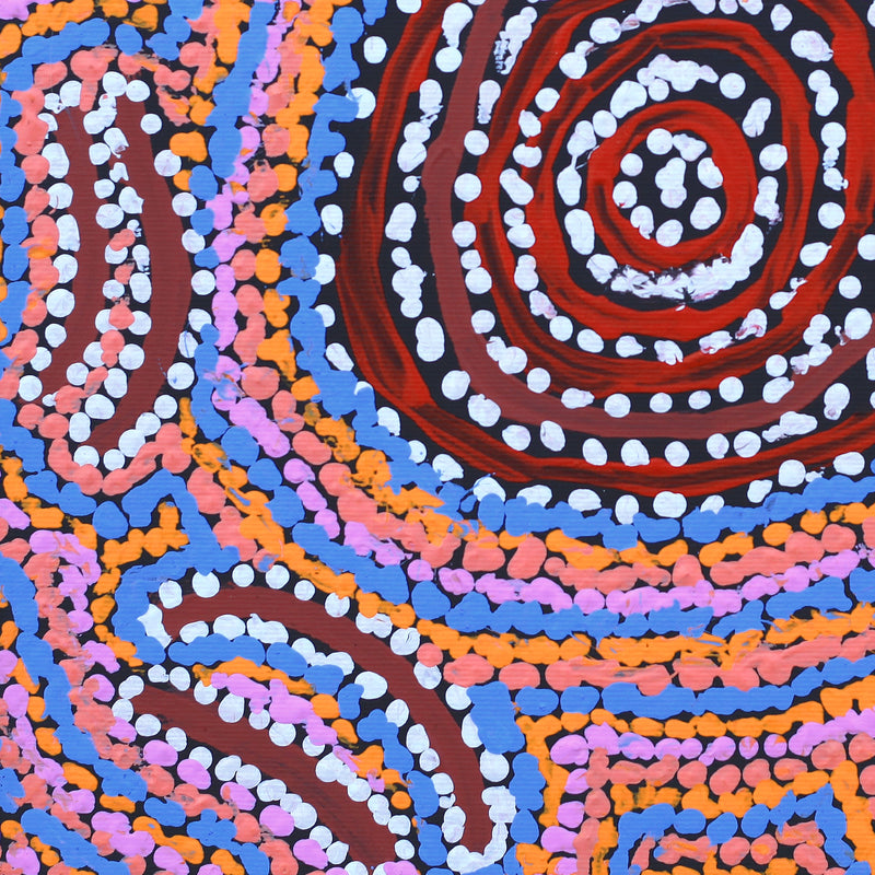 Aboriginal Artwork by Jeani Napangardi Lewis, Mina Mina Jukurrpa - Ngalyipi, 30x30cm