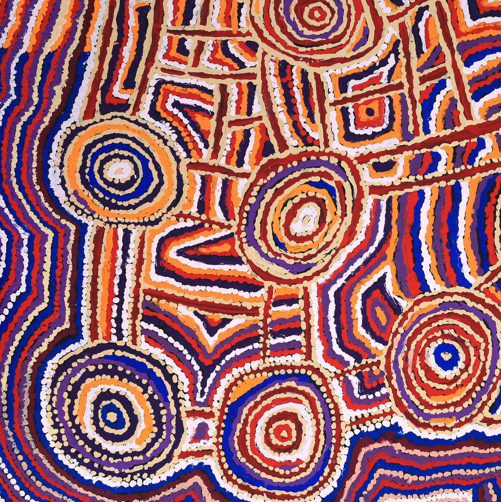 Aboriginal Artwork by Jeani Napangardi Lewis, Mina Mina Jukurrpa - Ngalyipi, 91x91cm
