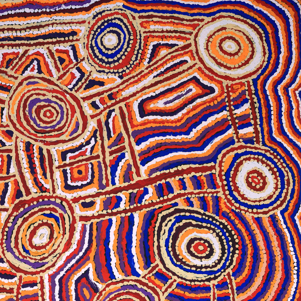 Aboriginal Artwork by Jeani Napangardi Lewis, Mina Mina Jukurrpa - Ngalyipi, 91x91cm