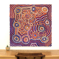 Aboriginal Artwork by Jeani Napangardi Lewis, Mina Mina Jukurrpa - Ngalyipi, 91x91cm