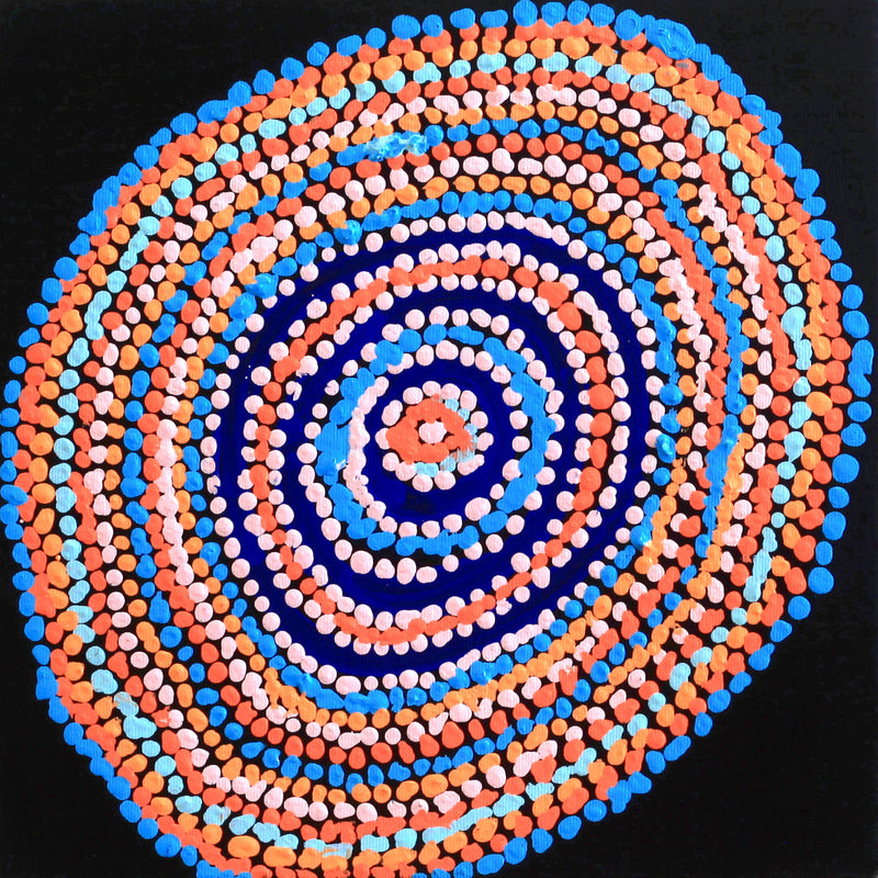Aboriginal Artwork by Jeani Napangardi Lewis, Mina Mina Jukurrpa - Ngalyipi, 30x30cm