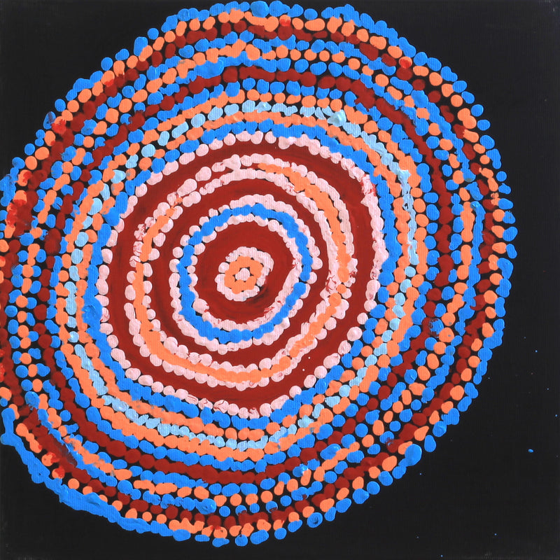 Aboriginal Artwork by Jeani Napangardi Lewis, Mina Mina Jukurrpa - Ngalyipi, 30x30cm