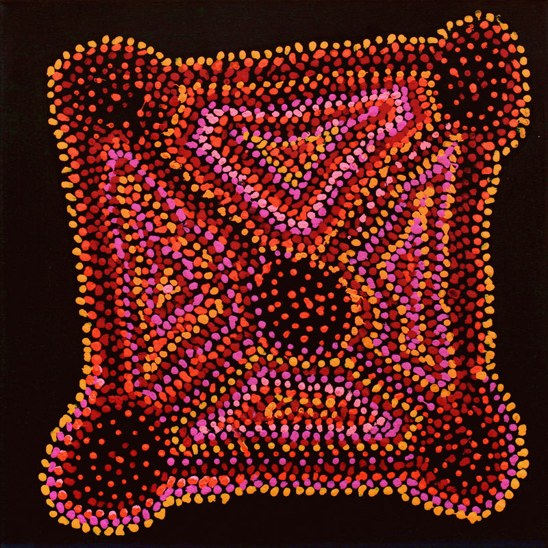 Aboriginal Artwork by Jeani Napangardi Lewis, Mina Mina Jukurrpa - Ngalyipi, 46x46cm