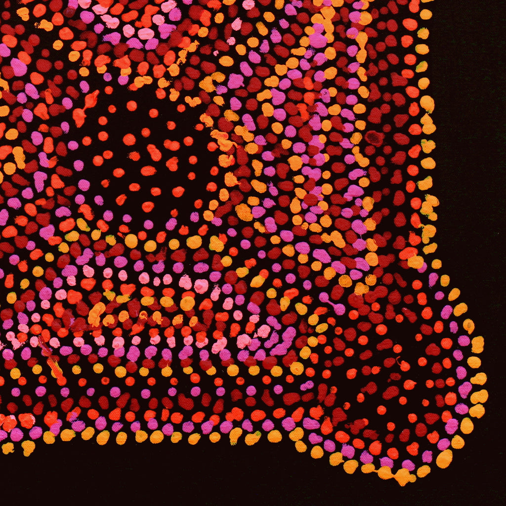 Aboriginal Artwork by Jeani Napangardi Lewis, Mina Mina Jukurrpa - Ngalyipi, 46x46cm