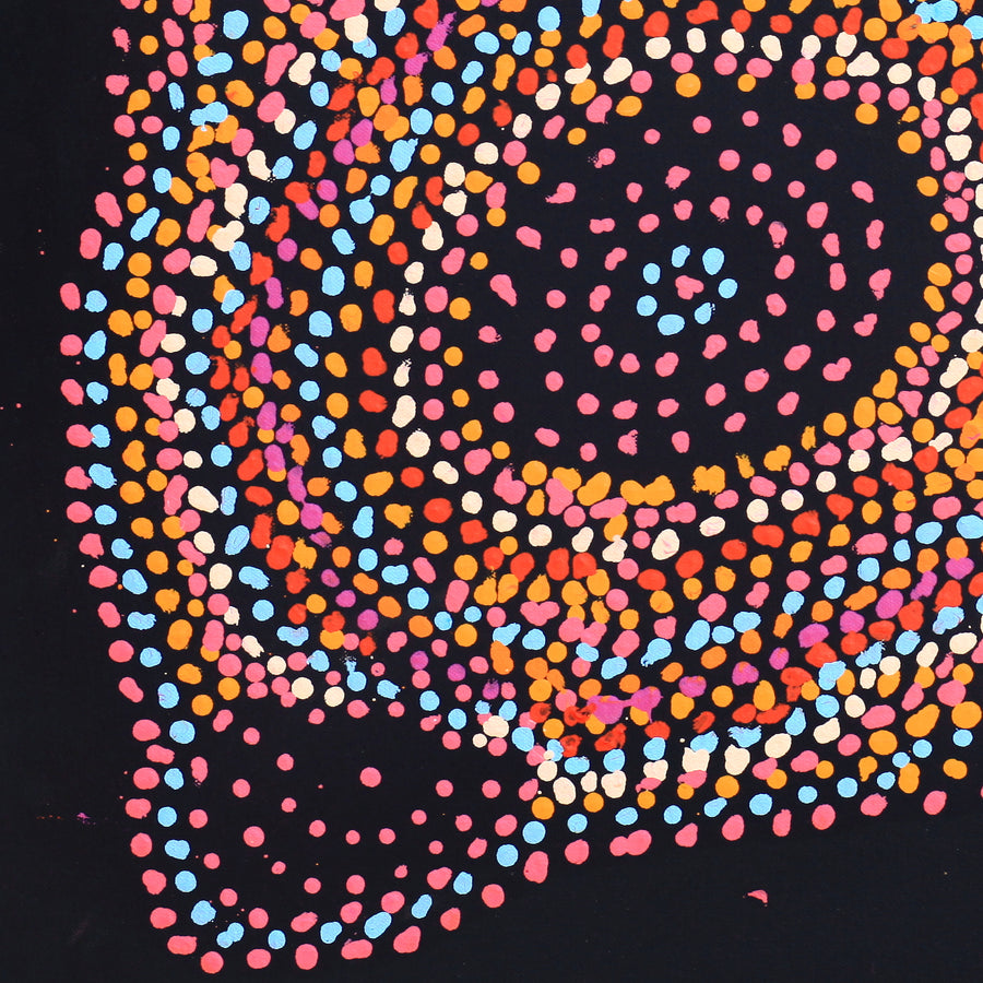Aboriginal Artwork by Jeani Napangardi Lewis, Mina Mina Jukurrpa - Ngalyipi, 46x46cm