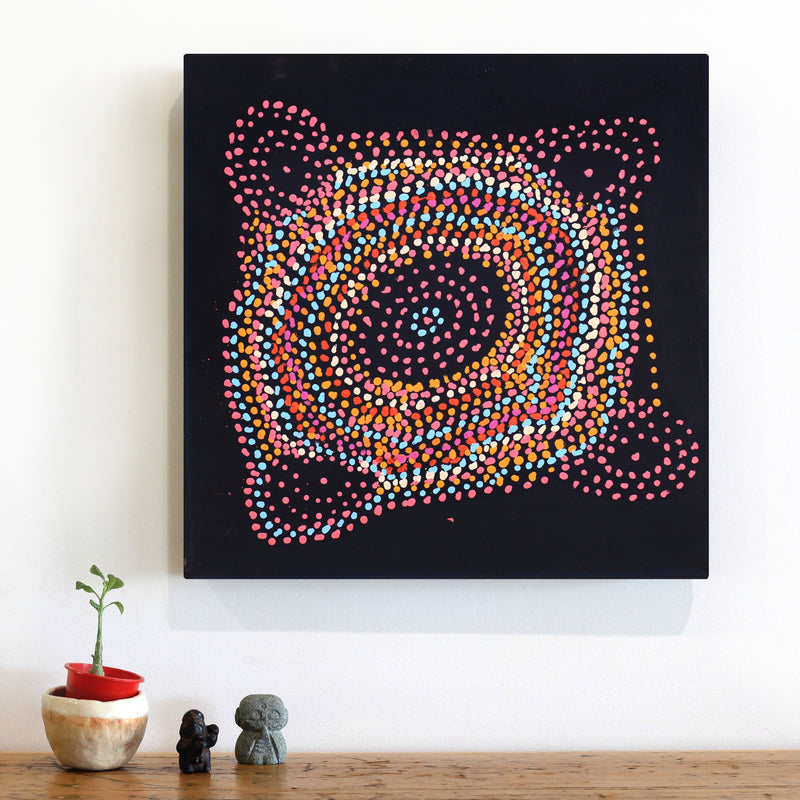 Aboriginal Artwork by Jeani Napangardi Lewis, Mina Mina Jukurrpa - Ngalyipi, 46x46cm