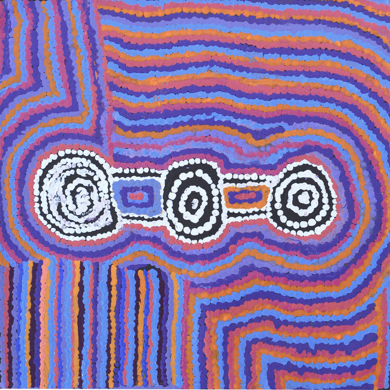 Aboriginal Artwork by Jeani Napangardi Lewis, Mina Mina Jukurrpa - Ngalyipi, 46x46cm