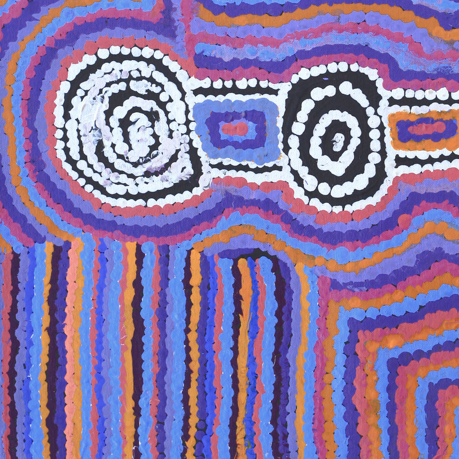 Aboriginal Artwork by Jeani Napangardi Lewis, Mina Mina Jukurrpa - Ngalyipi, 46x46cm