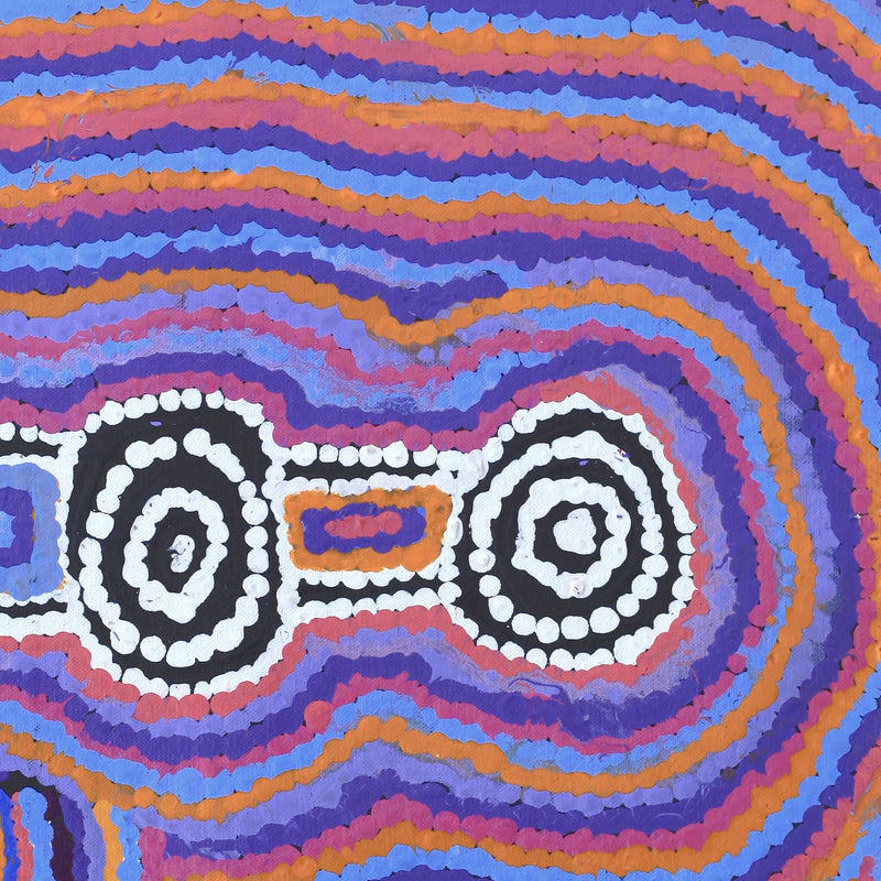 Aboriginal Artwork by Jeani Napangardi Lewis, Mina Mina Jukurrpa - Ngalyipi, 46x46cm