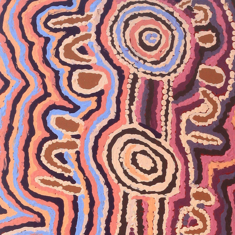 Aboriginal Artwork by Jeani Napangardi Lewis, Mina Mina Jukurrpa - Ngalyipi, 107x30cm