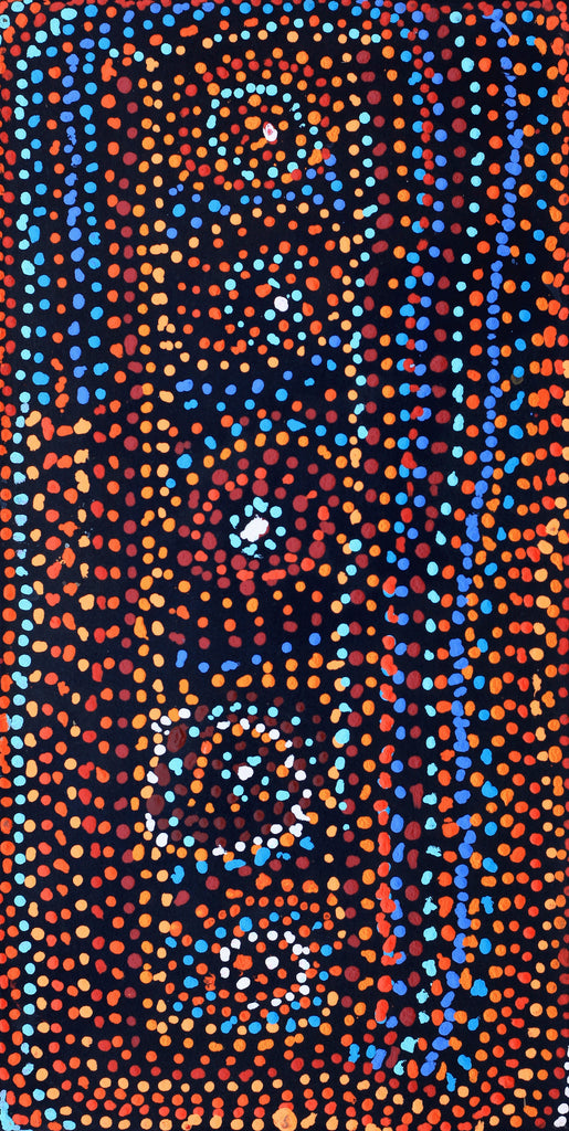 Aboriginal Artwork by Jeani Napangardi Lewis, Mina Mina Jukurrpa - Ngalyipi, 61x30cm