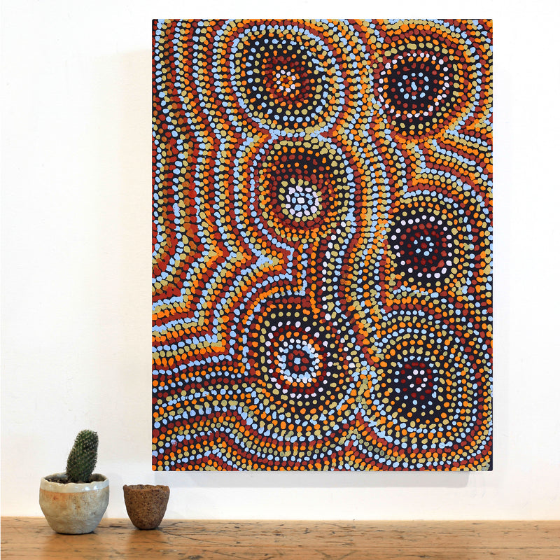 Aboriginal Artwork by Jeani Napangardi Lewis, Mina Mina Jukurrpa - Ngalyipi, 61x46cm