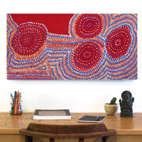 Aboriginal Artwork by Jeani Napangardi Lewis, Mina Mina Jukurrpa - Ngalyipi, 91x46cm