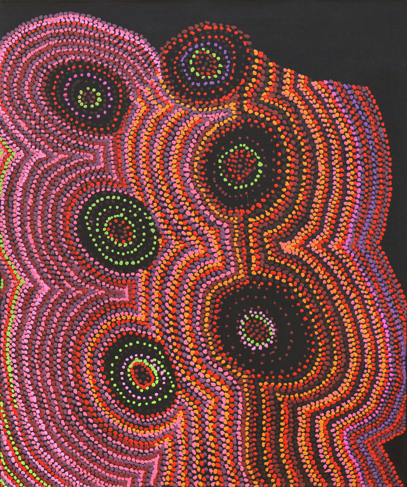 Aboriginal Artwork by Jeani Napangardi Lewis, Mina Mina Jukurrpa - Ngalyipi, 91x76cm