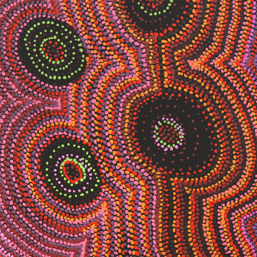 Aboriginal Artwork by Jeani Napangardi Lewis, Mina Mina Jukurrpa - Ngalyipi, 91x76cm