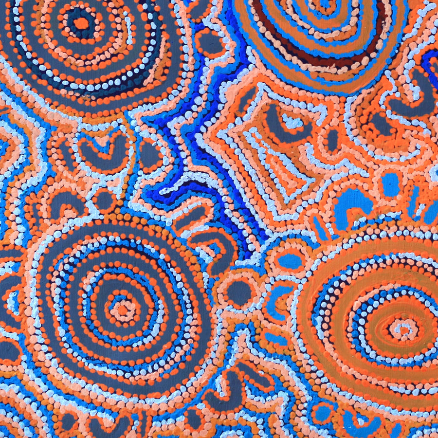 Aboriginal Artwork by Jeani Napangardi Lewis, Mina Mina Jukurrpa - Ngalyipi, 91x91cm