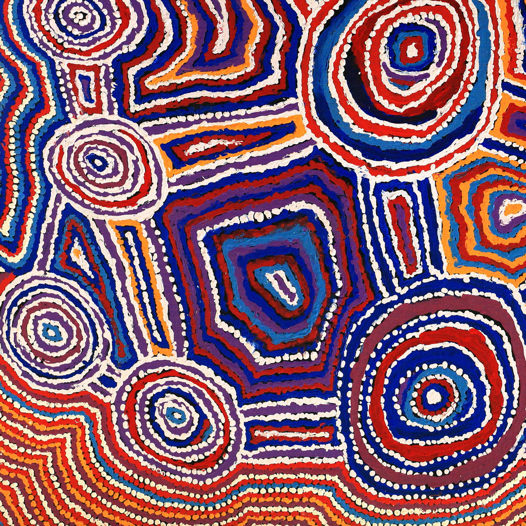 Aboriginal Artwork by Jeani Napangardi Lewis, Mina Mina Jukurrpa - Ngalyipi, 91x91cm